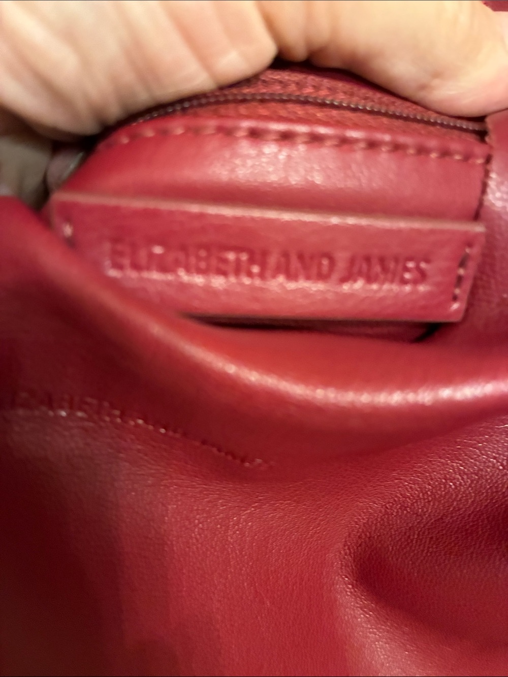 Elizabeth and James Burgundy Knotted Handle Leather Hobo - Picture 2 of 8